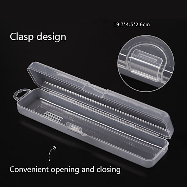 1 st rektangel plast genomskinlig förvaringslåda Nail Rhinestone B