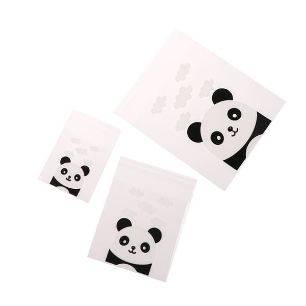 100st/pack Panda Dekoration Självhäftande kakpåse Bröllop M