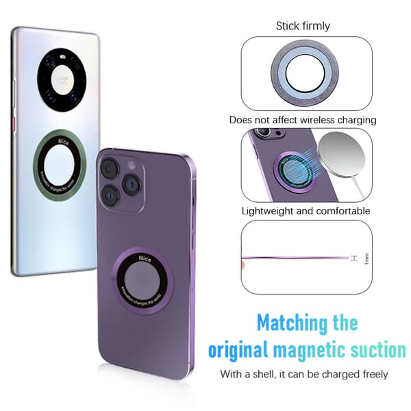 För Magsafe Magnetic Plate Ring Universal Metal Sticker Support A12