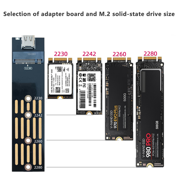 RGB M2 SSD case M.2 NVME SSD-hölje M.2 Till USB C Transparent A5