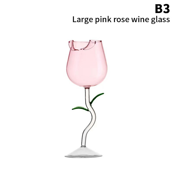 Rose-formade rödvinsglas Rose Shape vinglas med färgade B3