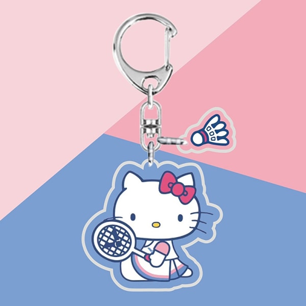 Anime Car Bag Nyckelring Tecknad Hello Kittys Play Badminton e Pe A1