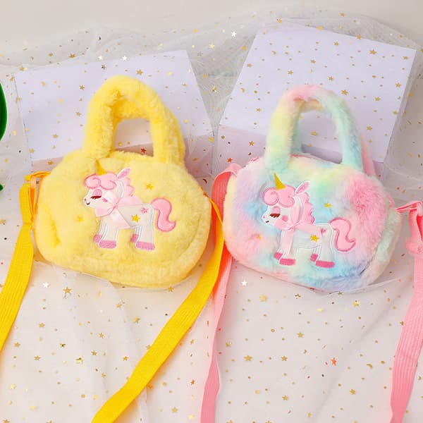Kid Broderi Unicorn Plysch Crossbody Plånböcker Och Handväskor Litt A3