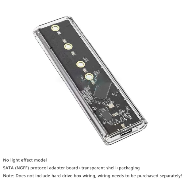 RGB M2 SSD case M.2 NVME SSD-hölje M.2 Till USB C Transparent A5