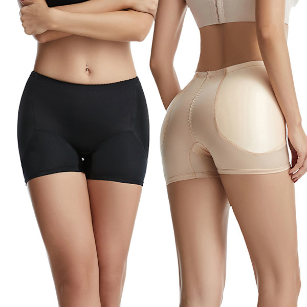 Hög midja kvinnor vadderad sömlös rumpa Lifter rumpa Enhancer Beige L