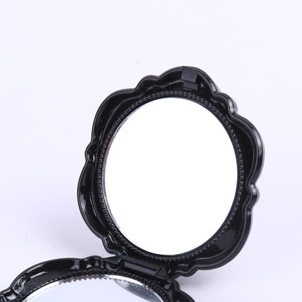 Spegel Retro Rose Flower Small Pocket Makeup Mirror Dubbel sida White