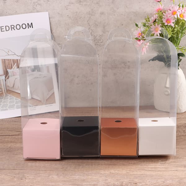 Transparent Rose Flower Box Plast Cake Packaging Box Florist White