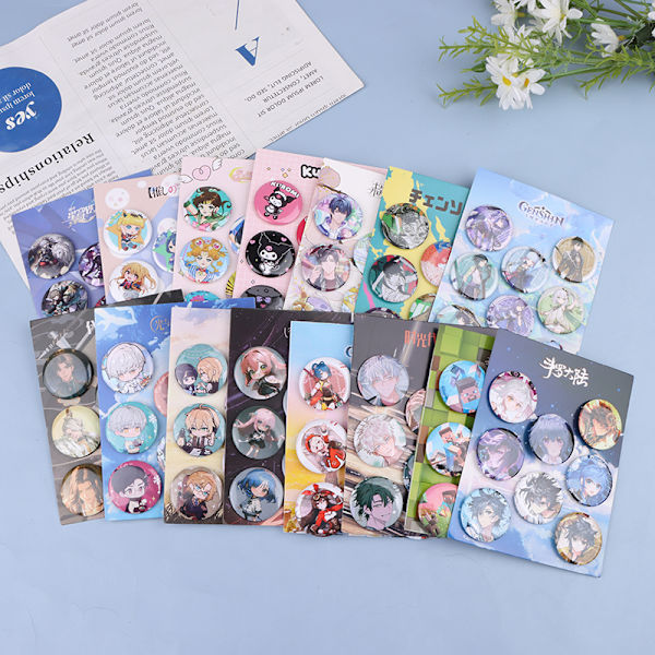 8 st/ set Anime Tinning Ryggsäck Badge Souvenirkläder Present F 01