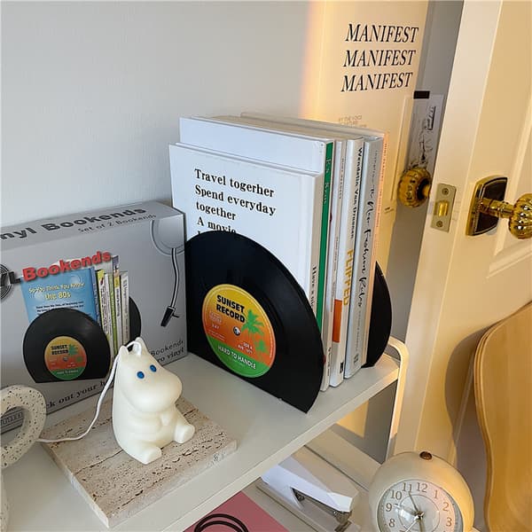 Vinyl CD Bokstöd Creative Record Bokställ Skrivbordsdekoration