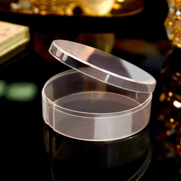 Puff Box Case Makeup Organizer Förvaringslåda Puff Cosmetic Round