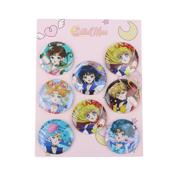 8 st/ set Anime Tinning Ryggsäck Badge Souvenirkläder Present F 07