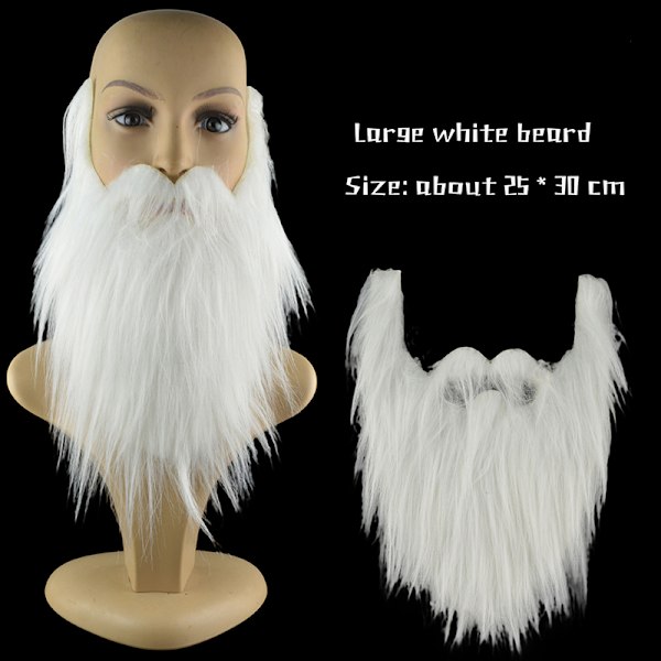 DIY Fancy Dress Skägg Långa Fluff Skägg Cosplay Kostym rekvisita White