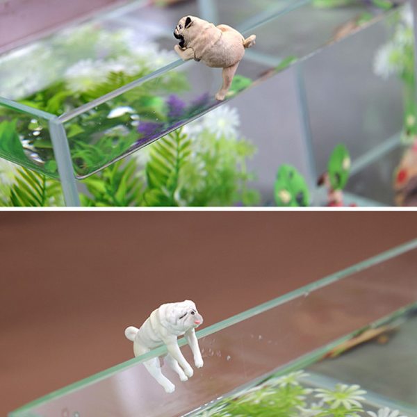 Kreativa hundprydnader för akvarium PVC Kawaii tecknade hundar Cli A3