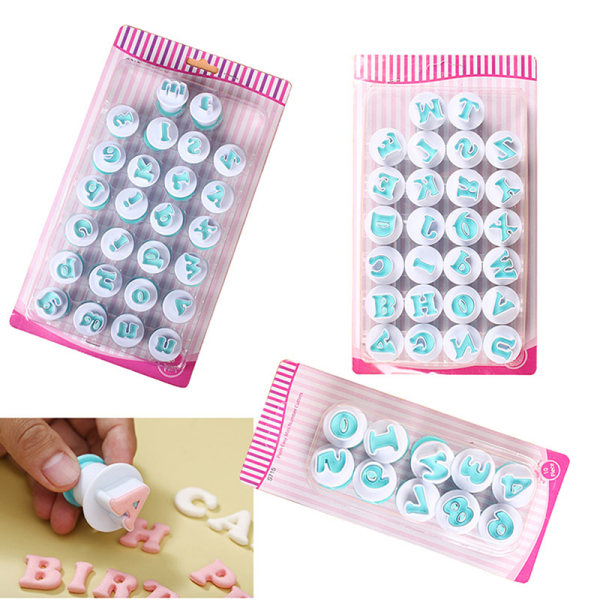 Bakning Form Form Bokstav Fondant Cookie ter Alphabet and Numbe C