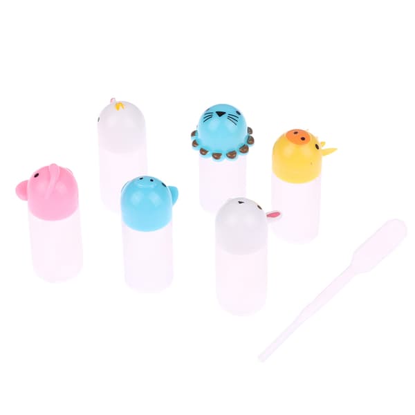 Cartoon Animals Bärbar kryddflaska 3ML Mini Ketchup Bott A 6pcs