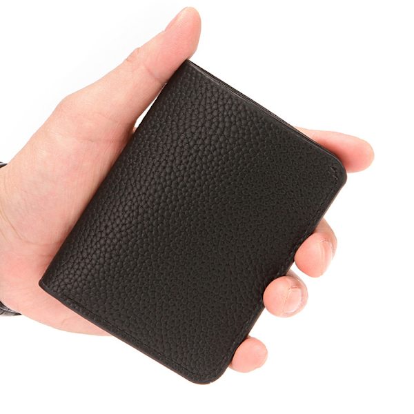 Mode Pu Läder Män Plånbok Mini Myntväska Körkort Black