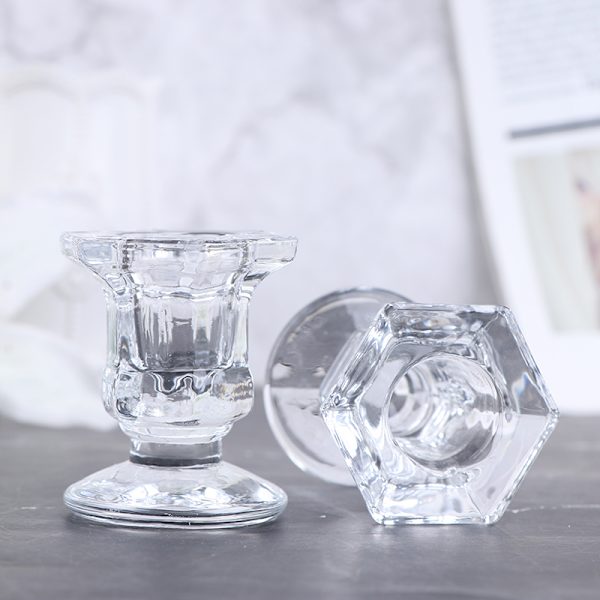 Bröllopsljusstake Transparent Kristallglas Ljusställ Dini