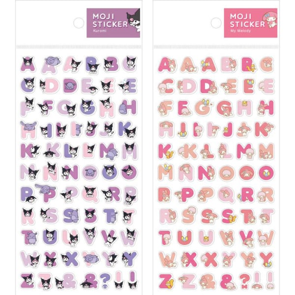 Färgglada e-bokstäver Klistermärken Lovely Alphabet Sticky Label Statio A3