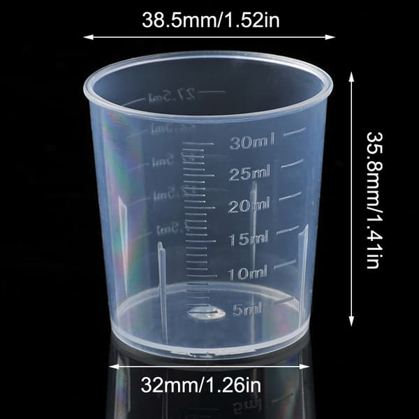 20st 30ml Plast Graduated Mätkopp Vätskebehållare Epo 20pcs