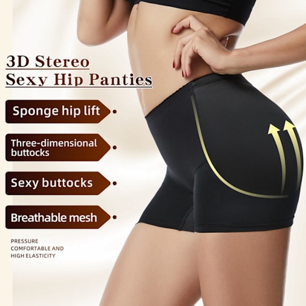 Hög midja kvinnor vadderad sömlös rumpa Lifter rumpa Enhancer Beige L