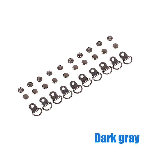 10 set D-ringspänne för reparationsväskor Vandringsklätterskor DIY dark gray