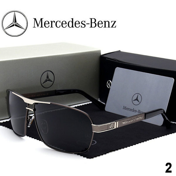 Benz solglasögon Mode polariserad spegel för män Klassisk metall E 2