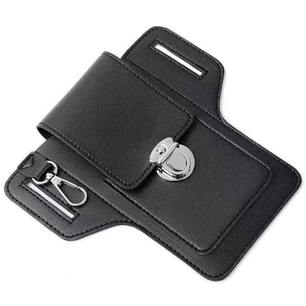 Mode Herr Multifunktions midjeväska Utomhusresor Sport Mobi black standard