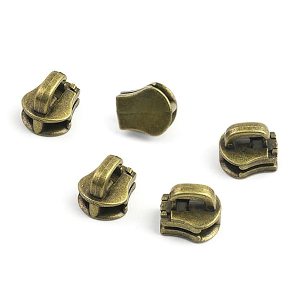 10 st 5# metall blixtlås Head Pull Slider Zip Bagage plagg DIY Silver