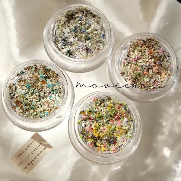 Nail Art Charm Utsökt DIY Blommig Färgglad Torkad Pressad Flow B