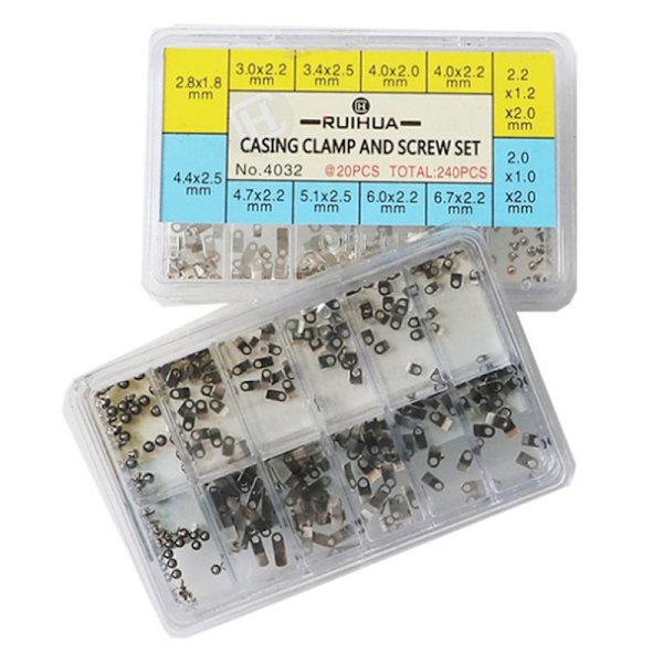 240st 10 Storlek Watch Movement Case Clamp Fixing Adapter Säker