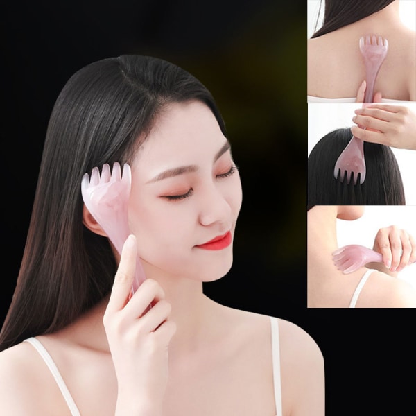 Harts Bivax Head Massage Kam Massager Gua Sha Stick Five-cla Brown