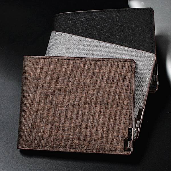 Denim Plånböcker Plånböcker Herr Dam Inlägg Business Foldable Cowhid Gray