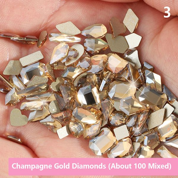 100 st Photochromic Aurora Rhinestones Nail Art Decor Mixed-sha 3