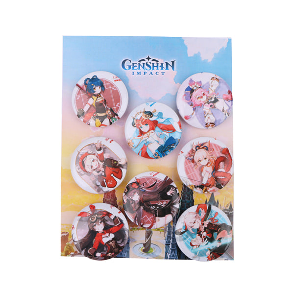 8 st/ set Anime Tinning Ryggsäck Badge Souvenirkläder Present F 12