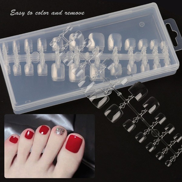 240st Cover Heltäckande Fyrkantiga False Nails Tips Naglar Manic Frosted