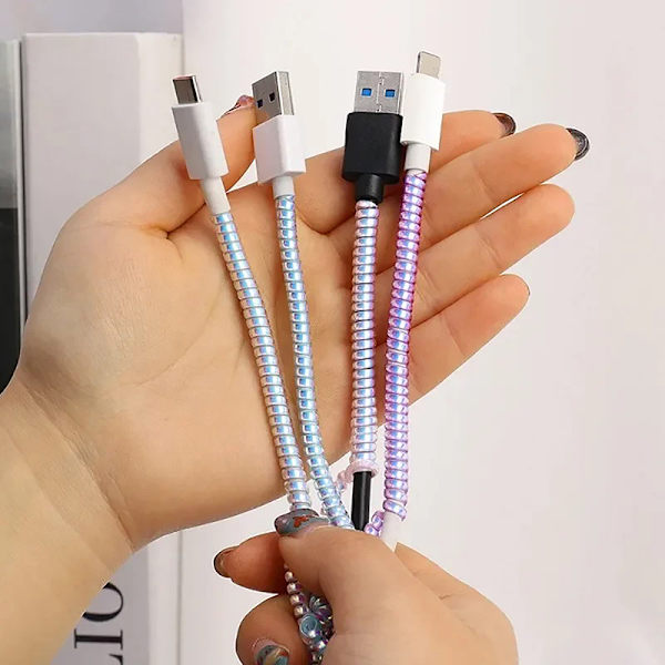 1,6 m spiralladdare kabel sladdskydd Antibrott fjäderskydd A8