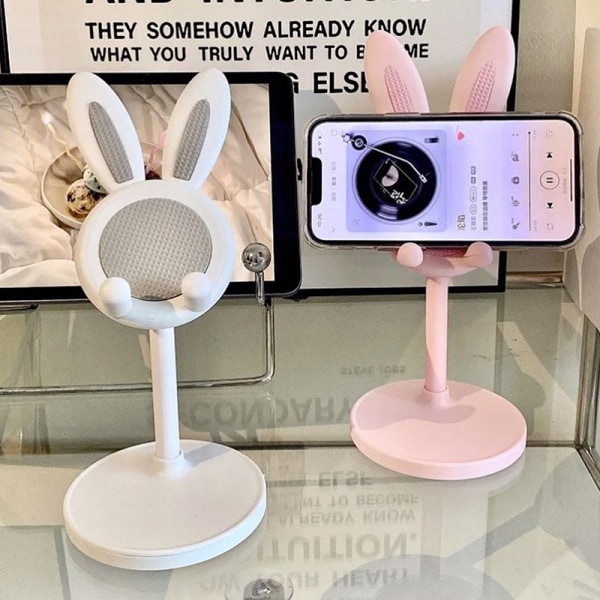 Rosa telefonhållare Stationär mobiltelefonställ för smartphonejustering white