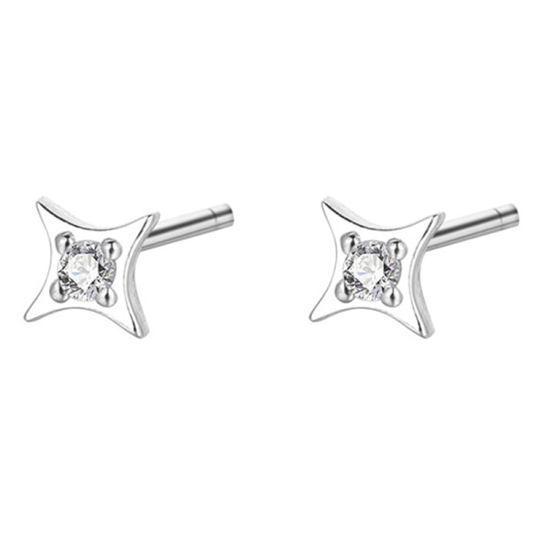 Silverfärgade fyruddiga stjärnörhängen för kvinnor Super Fairy S 1 pair