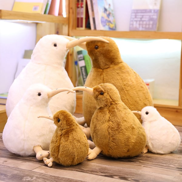 Nya Zeeland Kiwi Bird Plyschleksak Mjuk gosedjursimulering White