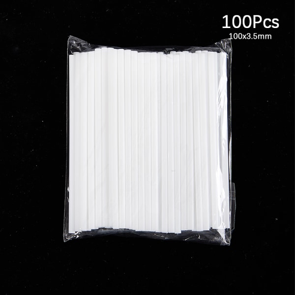 100 st 8/10/15 cm vitt papper med fast kärna Lollipop Sticks for Cho 100X3.5mm