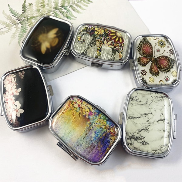 Bärbar Pillbox Smyckeskrin Case Multifunktion A