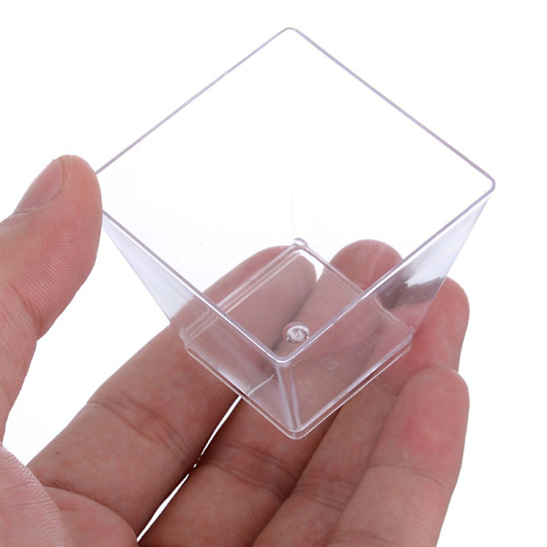10 st Dessertmuggar i plast Trapetsformade engångstårta Dessert C Transparent