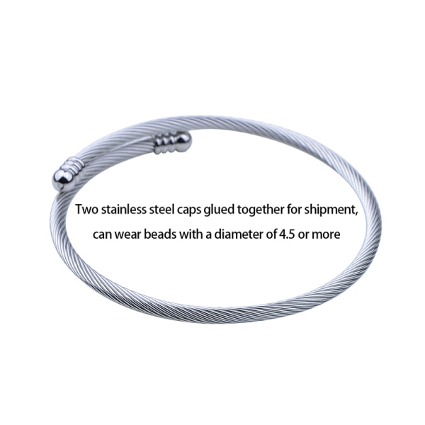 Högkvalitativ kedja av rostfritt stål DIY Charm Armband Accessori Stick cap dia6cm