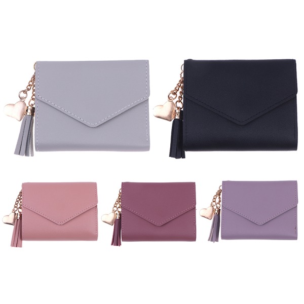 1st Kort tofs Plånbok Damväska Mini Myntväska Kortficka Purple