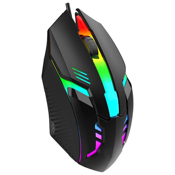 USB Wired Gaming Mouse 1200DPI 3-knappar Tyst Mause Bakgrundsbelyst P black