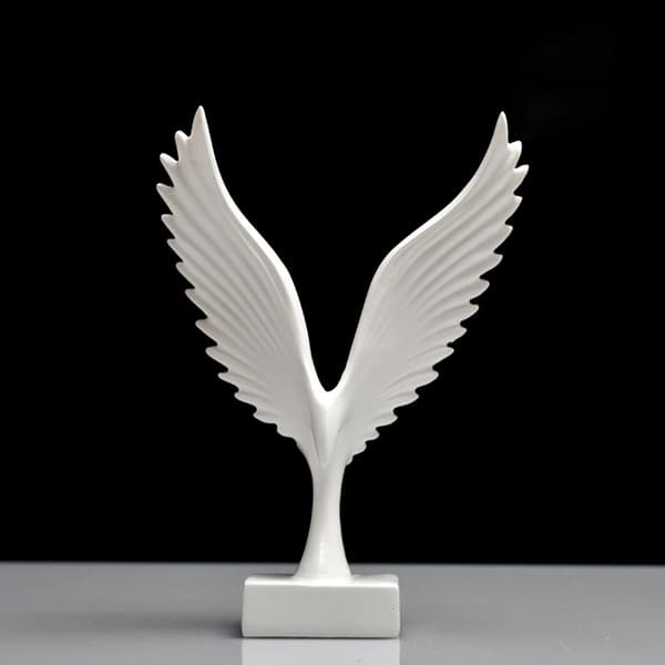 European Eagle/Angel Wing Staty Skulptur Figurine Dapeng Spre Black