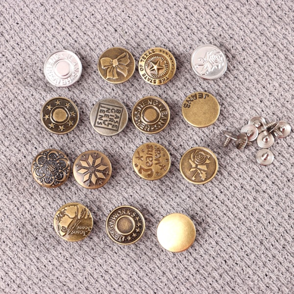 17 mm jeanstryckknapp Syfri knapp med skruvbyxor Ch 1#