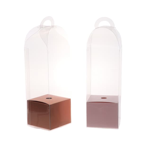 Transparent Rose Flower Box Plast Cake Packaging Box Florist White
