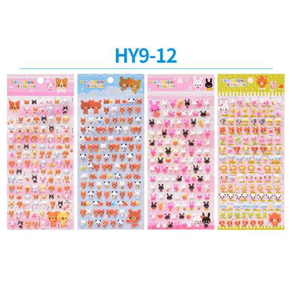 Djur Stereoskopisk 3D Bubble Sticker Dagbok Sticker Decor Stati A1