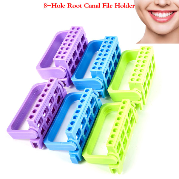 Dental 8/16 hål Bur Endo Files Blockhållare Stativ Autoklav D Purple 8 Holes